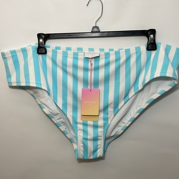 Stoney Clover X Target plus swimsuit 3X stripe blue bikini 2pc - Picture 8 of 10